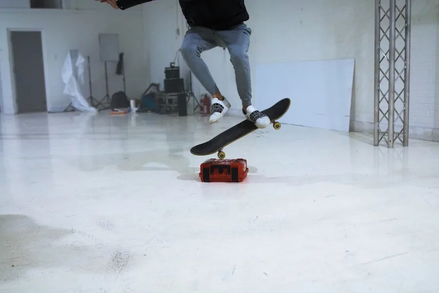 cleaning linoleum floor